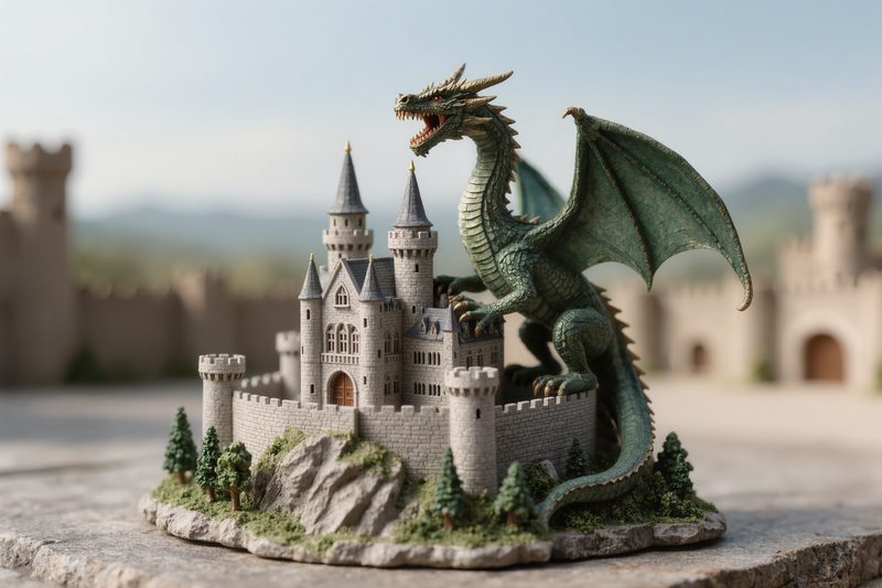 Diorama Fantascienza drago