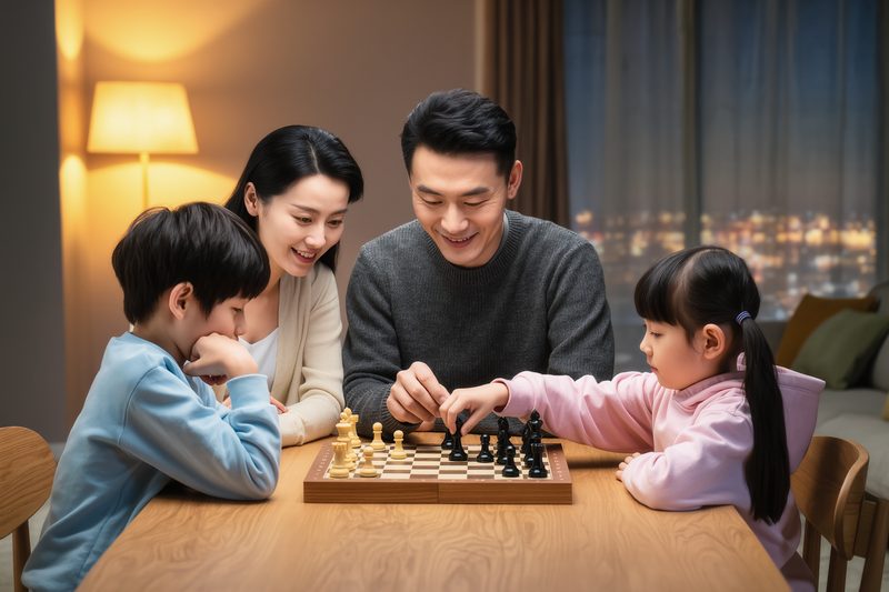 famiglia gioco tavolo sera