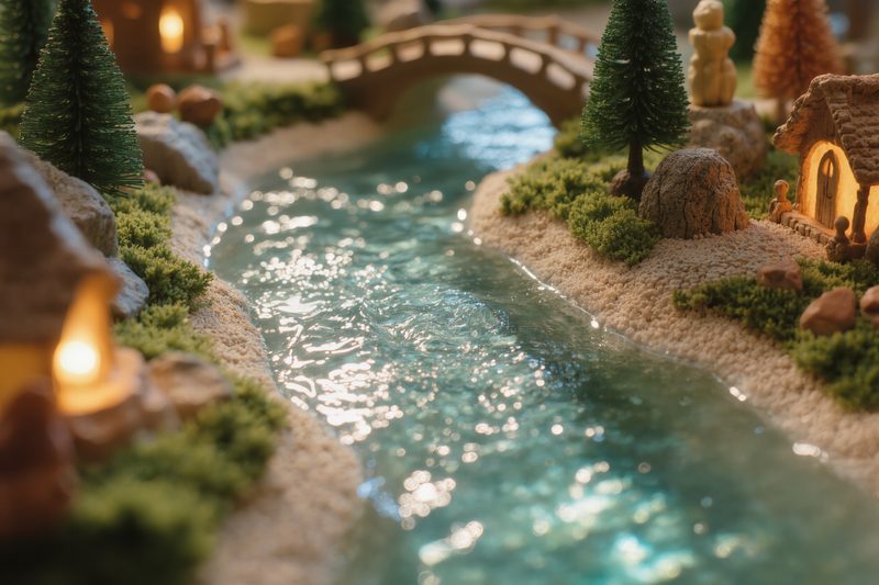 fiume resina diorama miniatura
