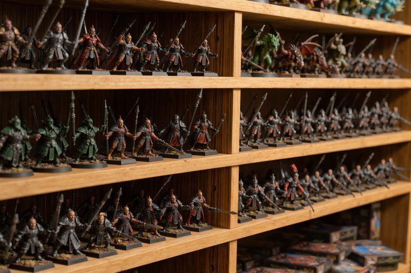 scaffale miniature dipinte esposte