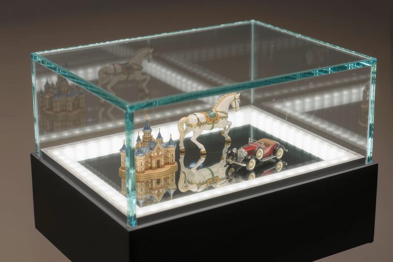 teca vetrina miniature illuminata