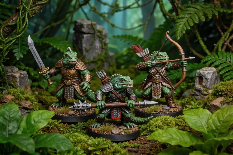 miniature uomini lucertola